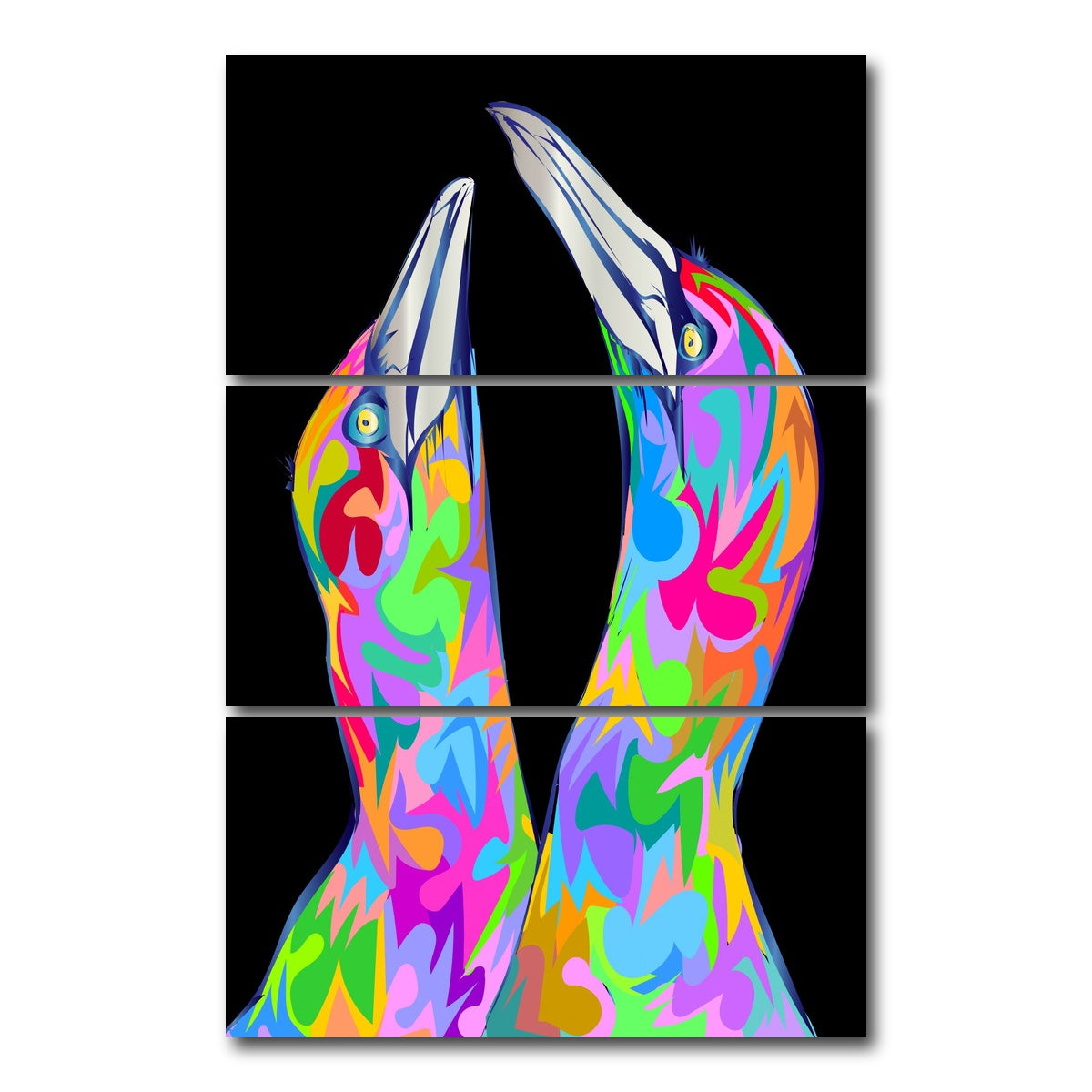 AUTO-MOCKUP WHITE | twin birds | 3 Piece | Gallery Wrap Canvas | group=12x24_stacked