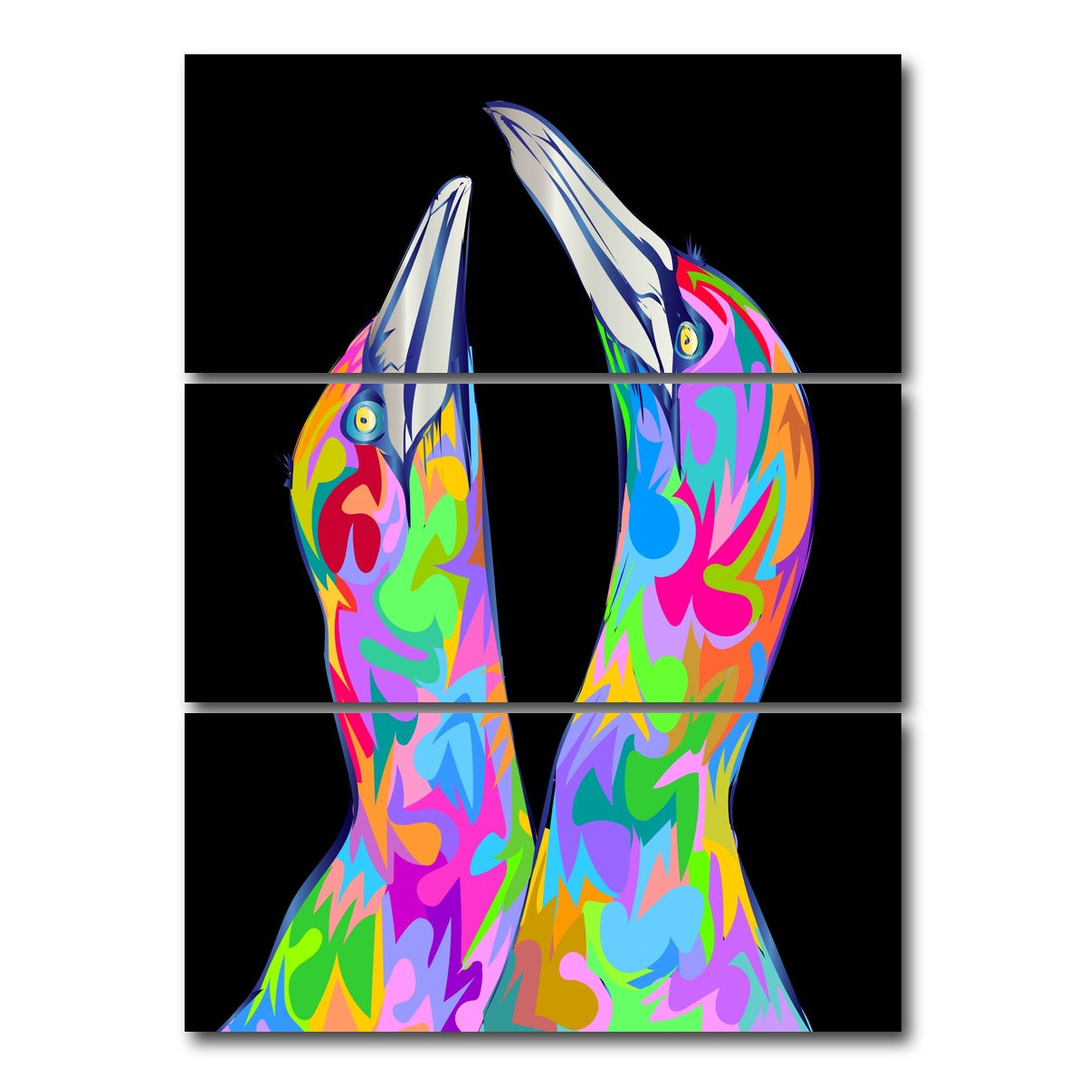 AUTO-MOCKUP WHITE | twin birds | 3 Piece | Gallery Wrap Canvas | group=8x18_stacked