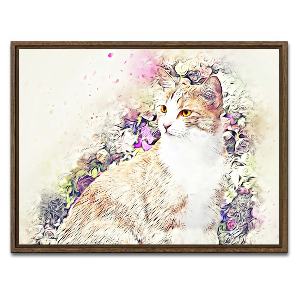 AUTO-MOCKUP WHITE | victorian cat | 1 Piece | Walnut Framed Canvas | group=4x3