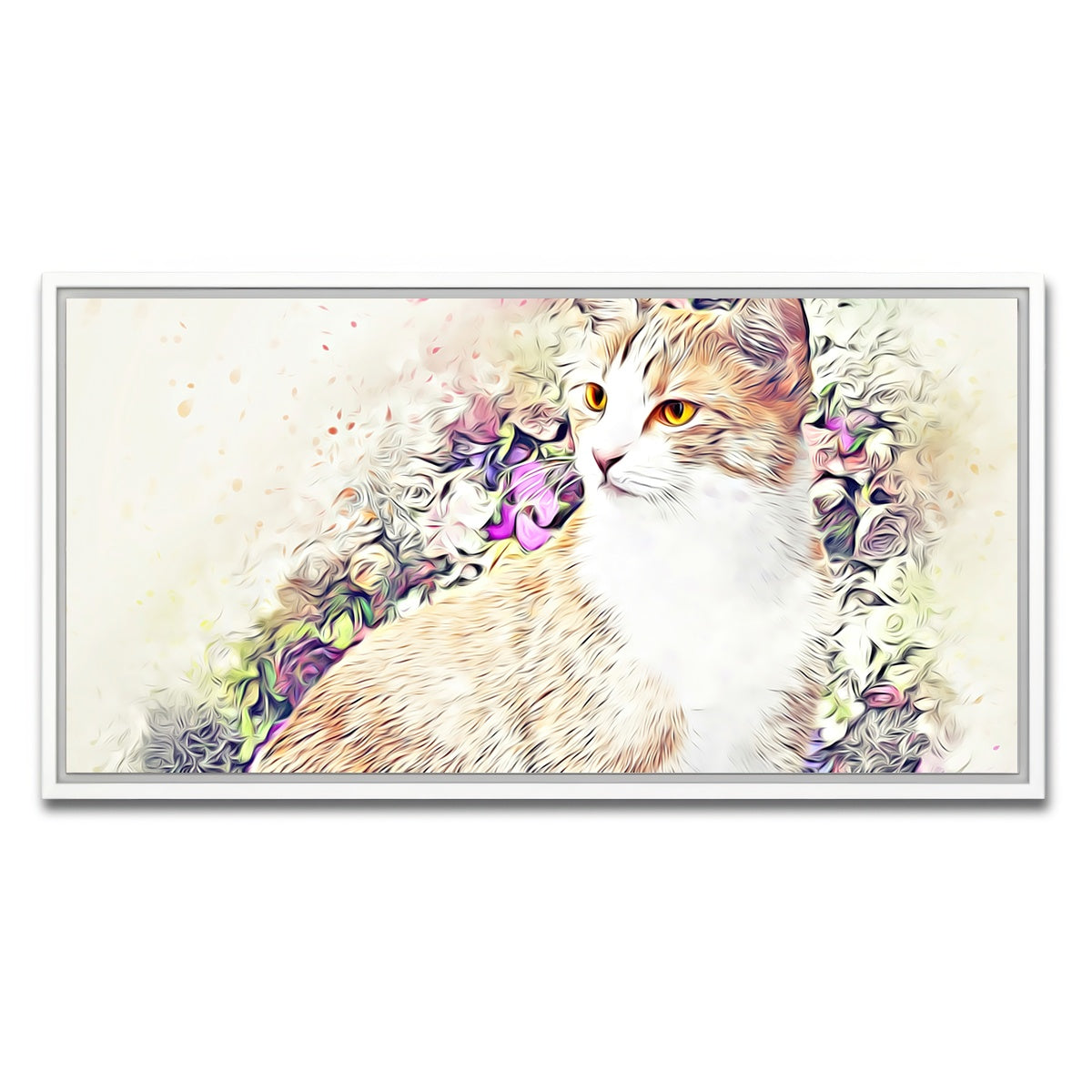 AUTO-MOCKUP WHITE | victorian cat | 1 Piece | White Framed Canvas | group=2x1