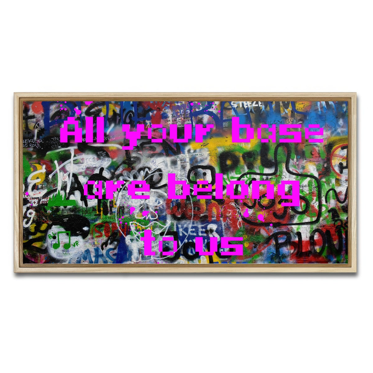 AUTO-MOCKUP WHITE | video game meme | 1 Piece | Natural Framed Canvas | group=2x1