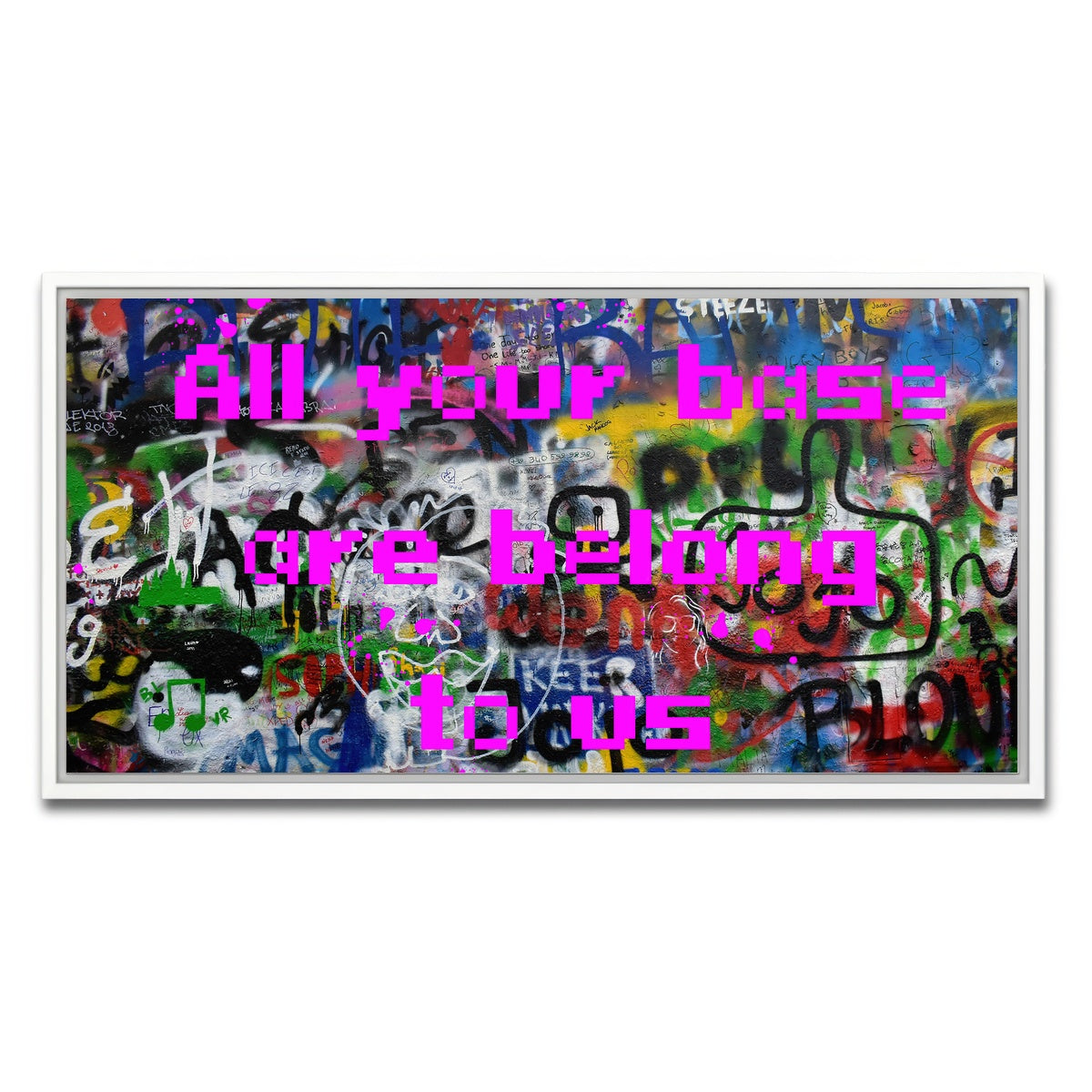 AUTO-MOCKUP WHITE | video game meme | 1 Piece | White Framed Canvas | group=2x1