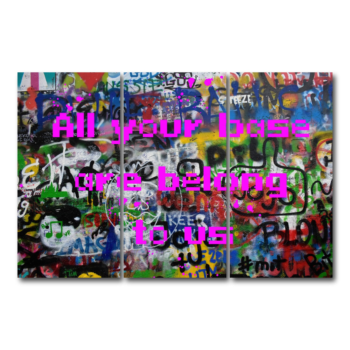 AUTO-MOCKUP WHITE | video game meme | 3 Piece | Gallery Wrap Canvas | group=12x24