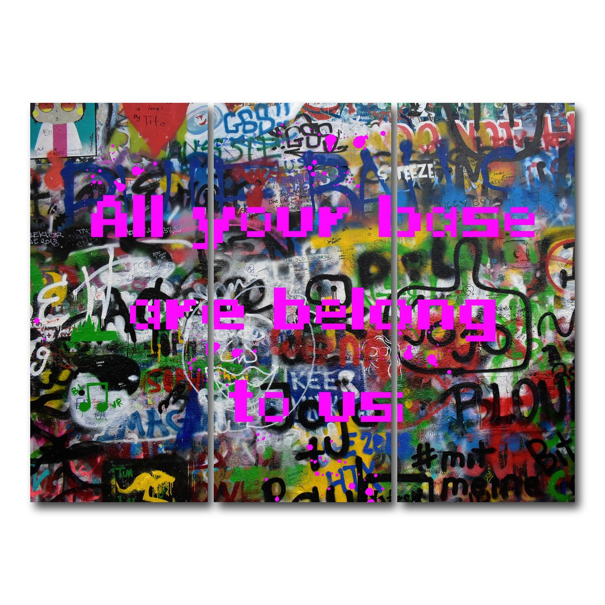 AUTO-MOCKUP WHITE | video game meme | 3 Piece | Gallery Wrap Canvas | group=8x18