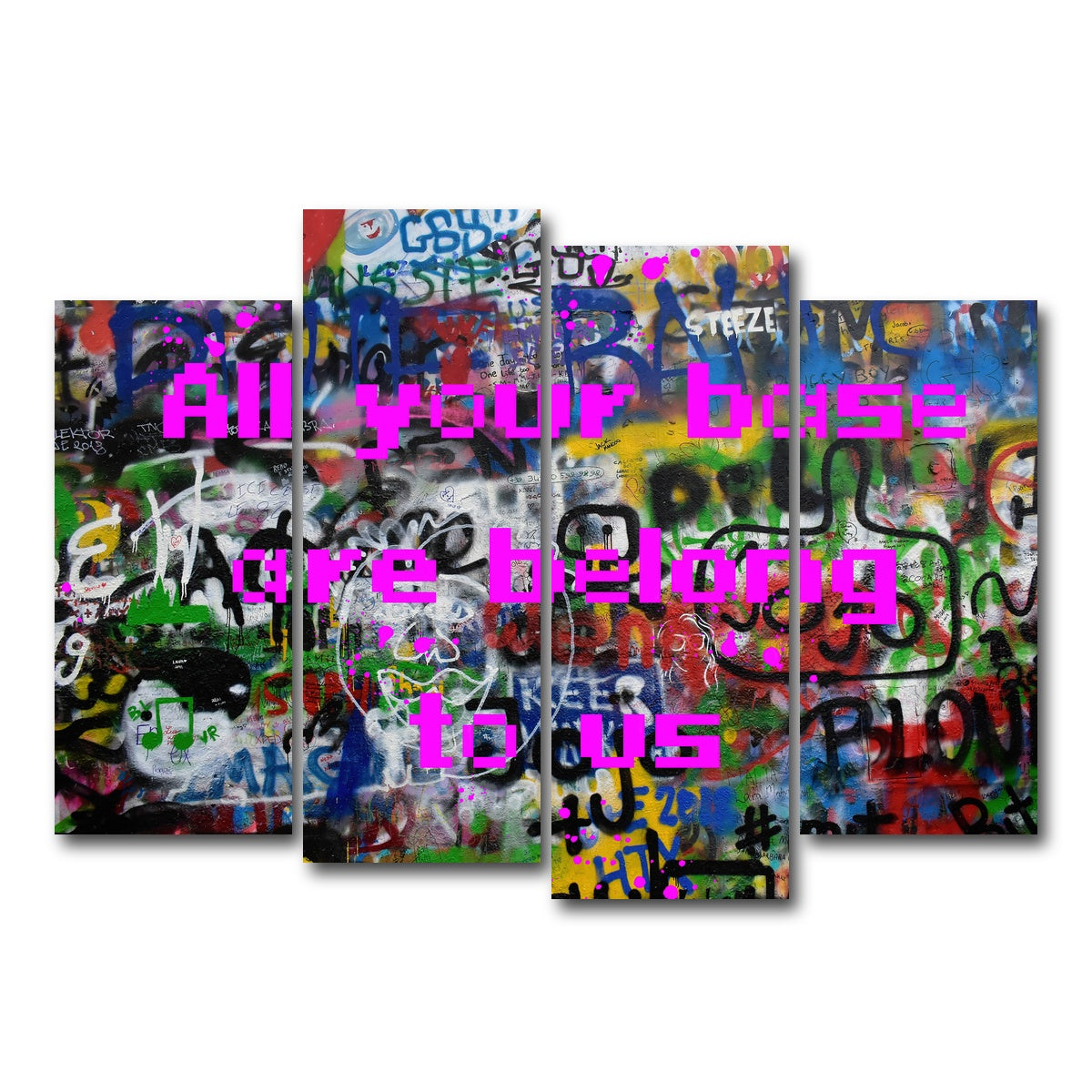 AUTO-MOCKUP WHITE | video game meme | 4 Piece | Gallery Wrap Canvas | group=4_normal