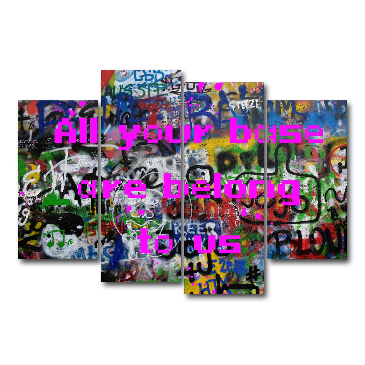 AUTO-MOCKUP WHITE | video game meme | 4 Piece | Gallery Wrap Canvas | group=4_short