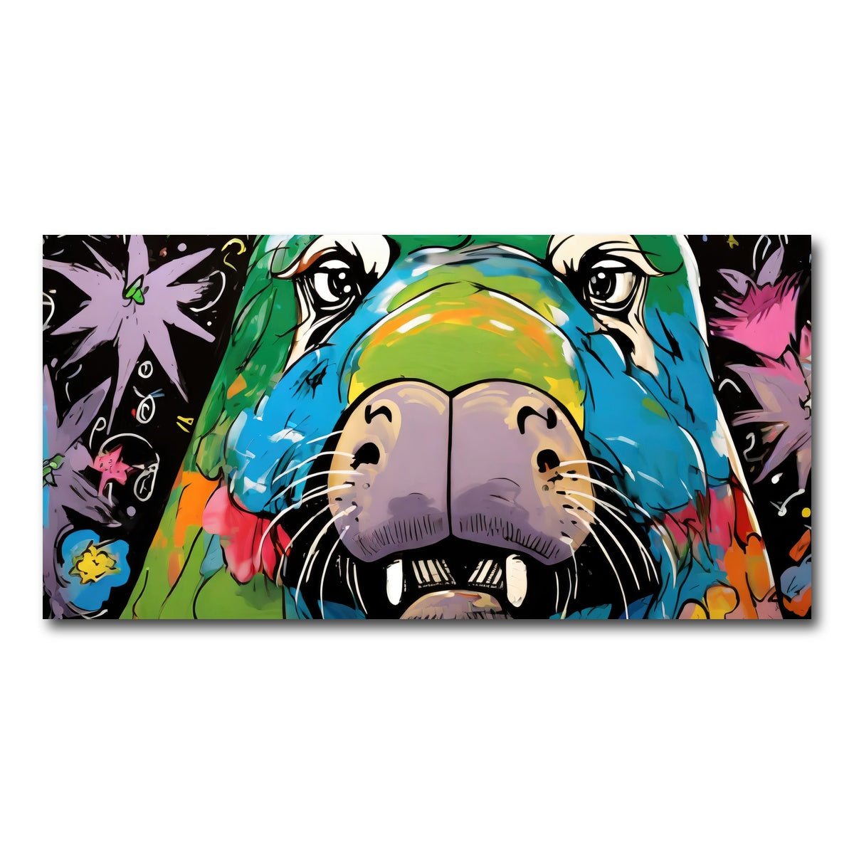 AUTO-MOCKUP WHITE | walrus graffiti | 1 Piece | Gallery Wrap Canvas | group=2x1