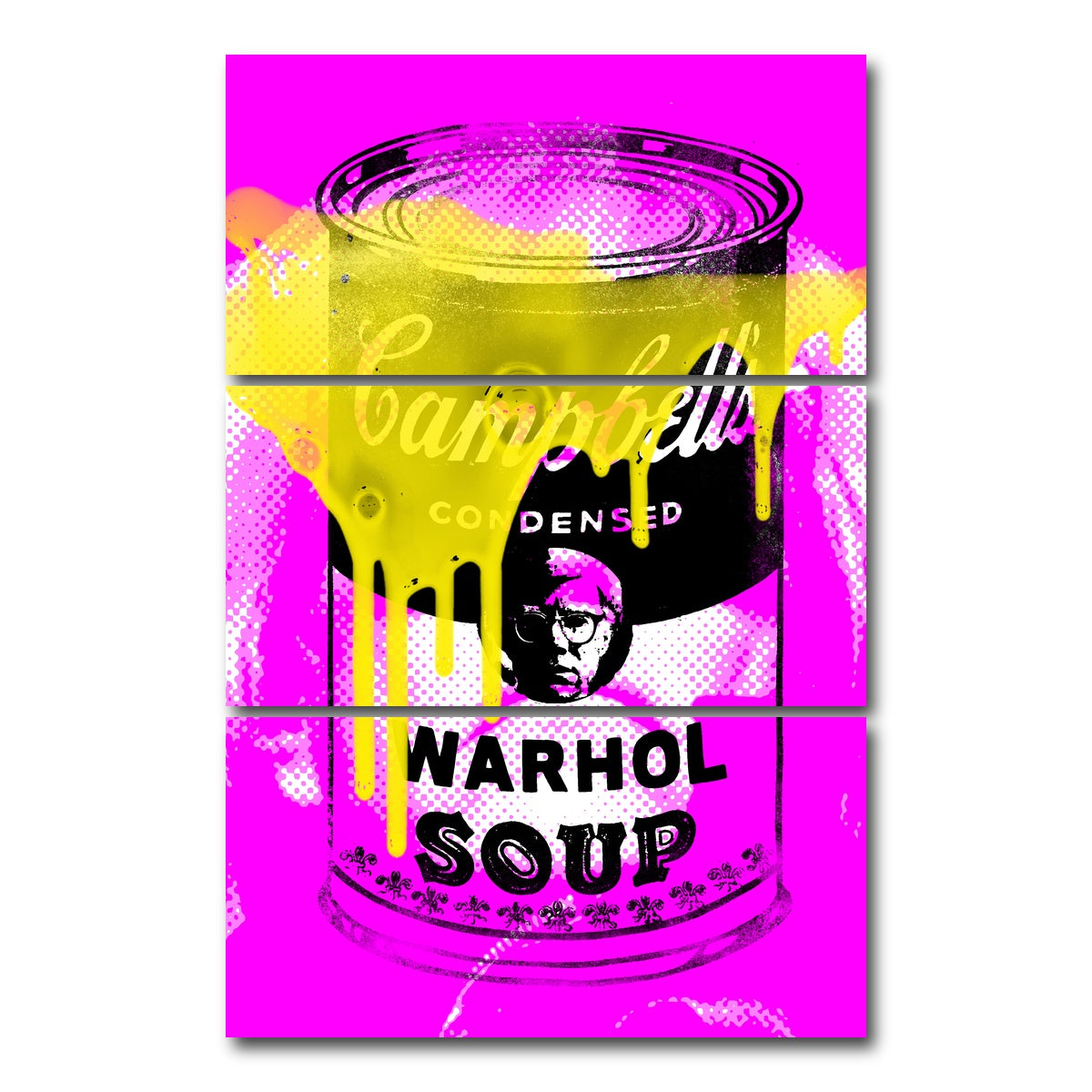 AUTO-MOCKUP WHITE | warhol soup 1 | 3 Piece | Gallery Wrap Canvas | group=12x24_stacked