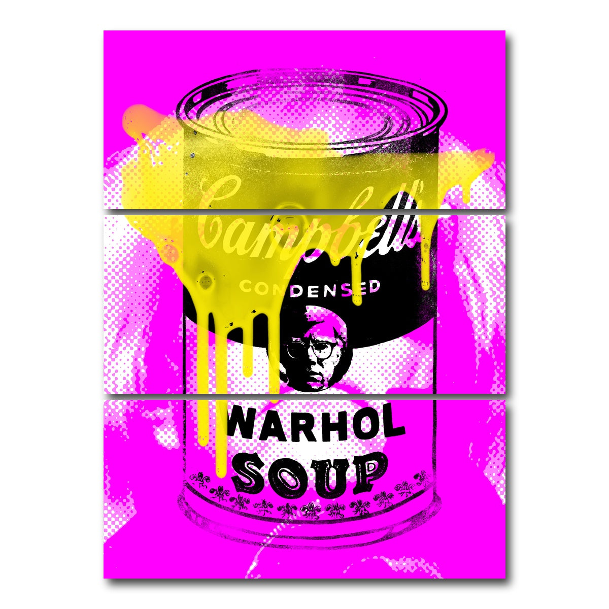 AUTO-MOCKUP WHITE | warhol soup 1 | 3 Piece | Gallery Wrap Canvas | group=8x18_stacked