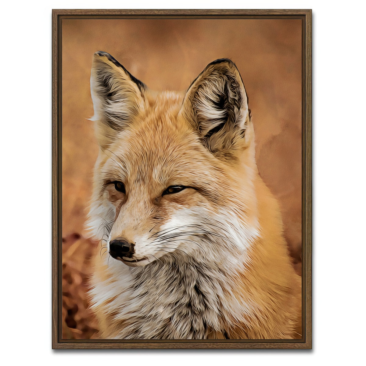AUTO-MOCKUP WHITE | watchful fox | 1 Piece | Walnut Framed Canvas | group=3x4