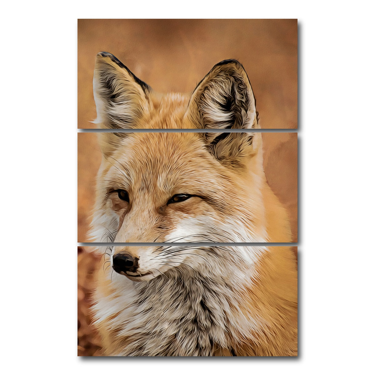 AUTO-MOCKUP WHITE | watchful fox | 3 Piece | Gallery Wrap Canvas | group=12x24_stacked