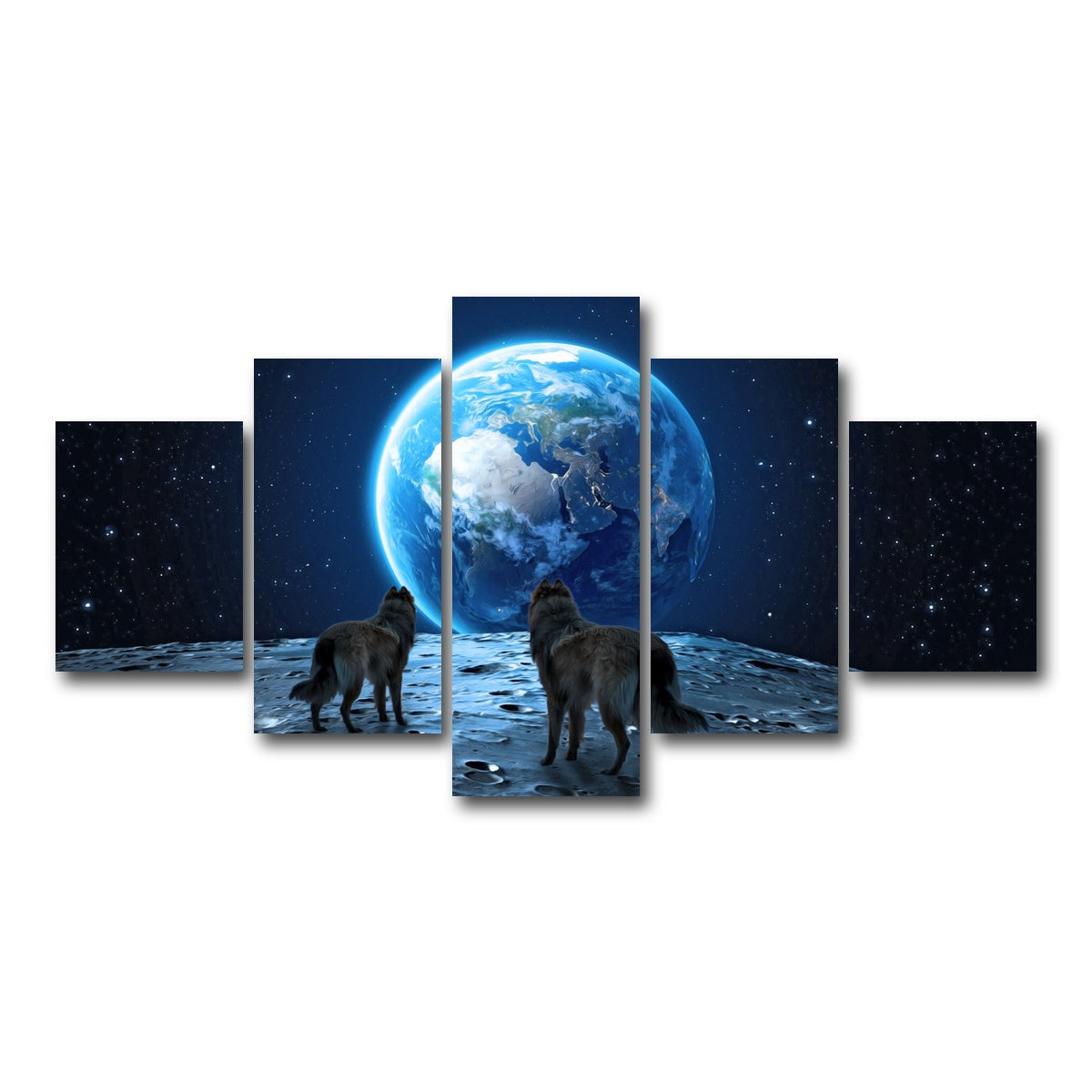 AUTO-MOCKUP WHITE | wolves on the moon | 5 Piece | Gallery Wrap Canvas | group=5_short