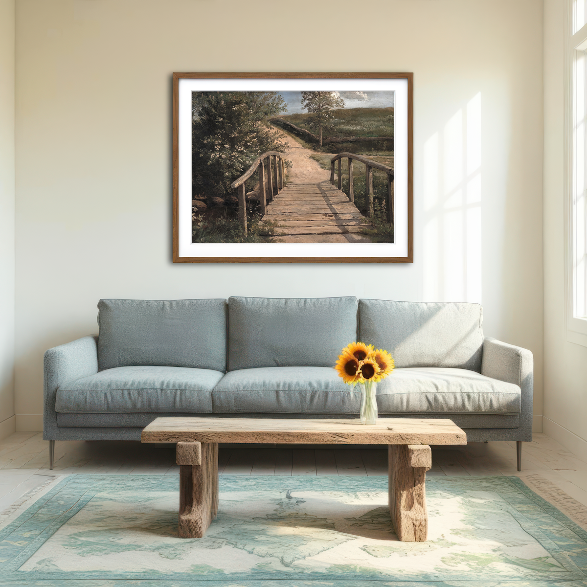 AUTO-MOCKUP ROOM | Wooden Bridge Wall Art