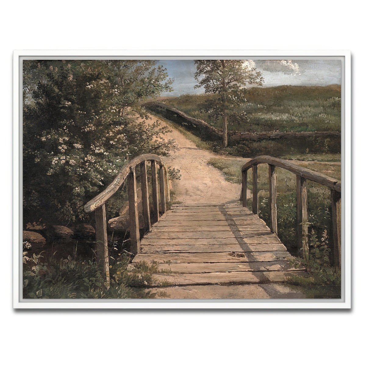 AUTO-MOCKUP WHITE | wooden bridge | 1 Piece | White Framed Canvas | group=4x3