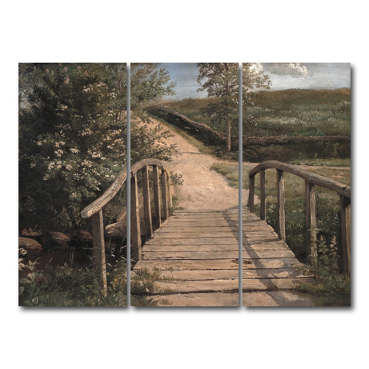 AUTO-MOCKUP WHITE | wooden bridge | 3 Piece | Gallery Wrap Canvas | group=8x18