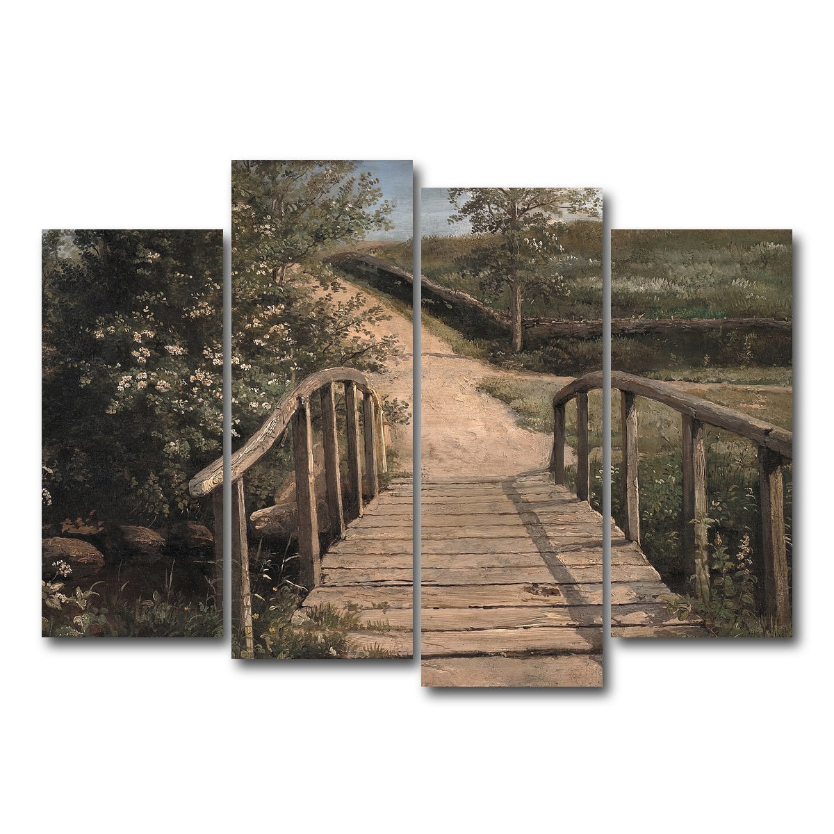AUTO-MOCKUP WHITE | wooden bridge | 4 Piece | Gallery Wrap Canvas | group=4_normal
