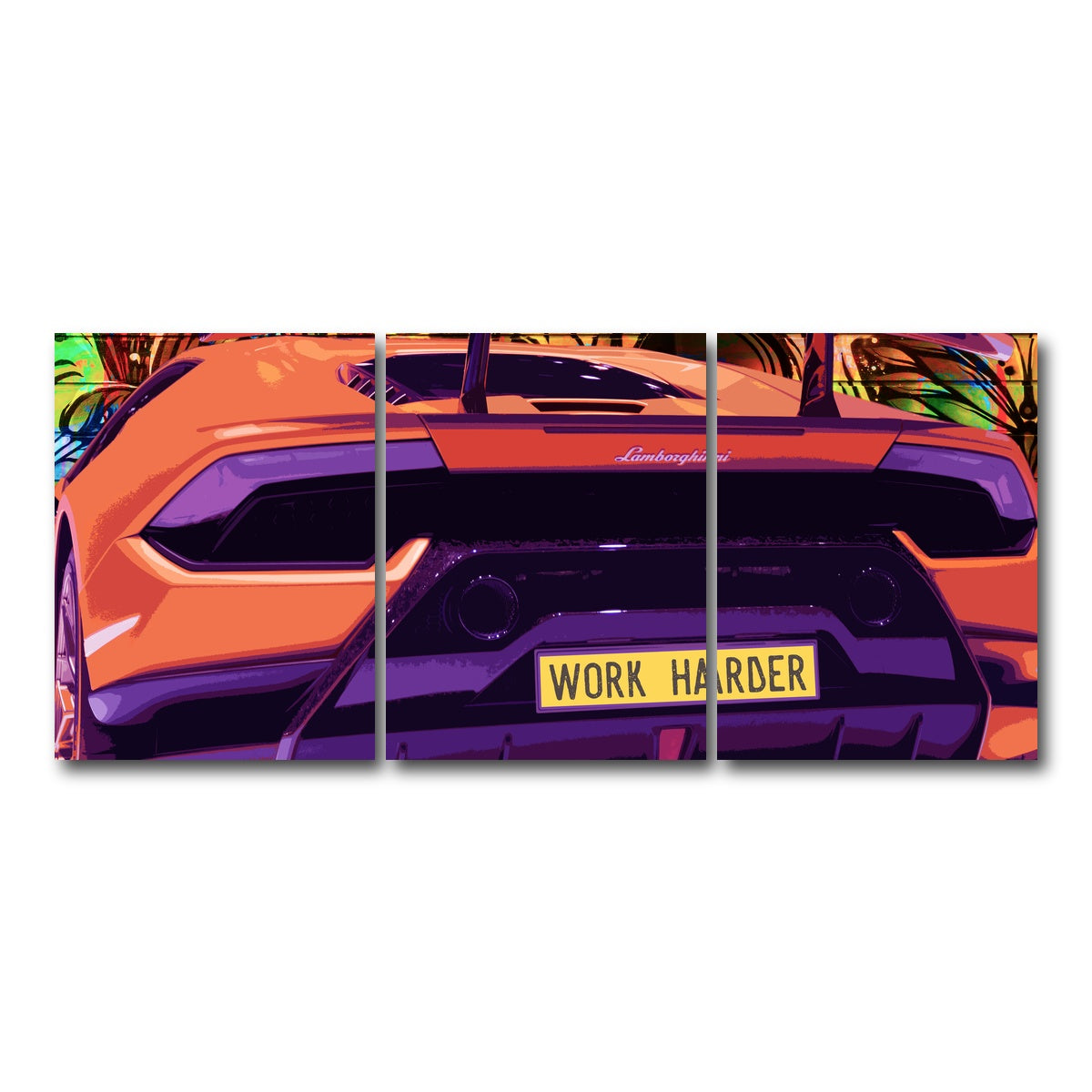 AUTO-MOCKUP WHITE | work harder | 3 Piece | Gallery Wrap Canvas | group=18x24