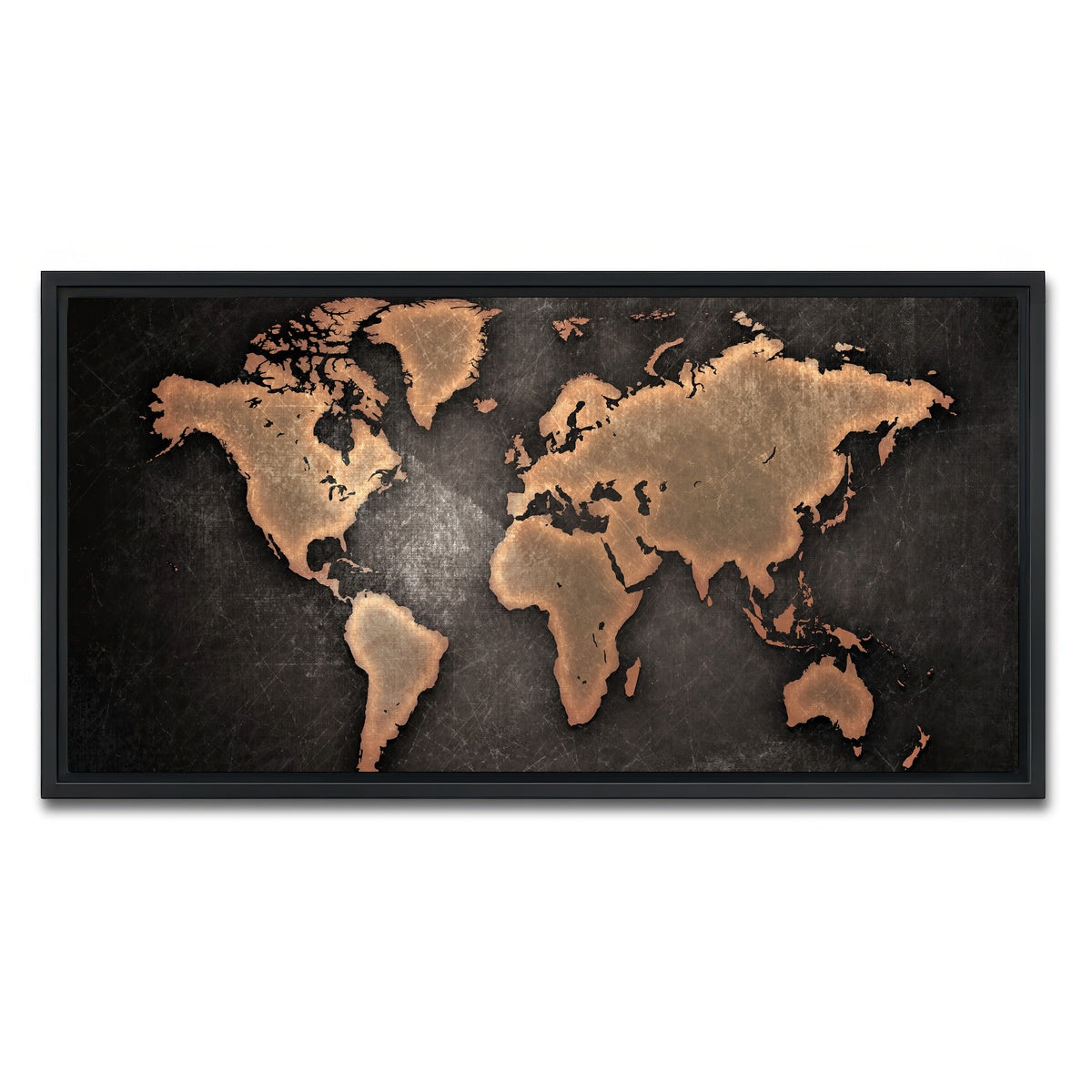 AUTO-MOCKUP WHITE | world map | 1 Piece | Black Framed Canvas | group=2x1