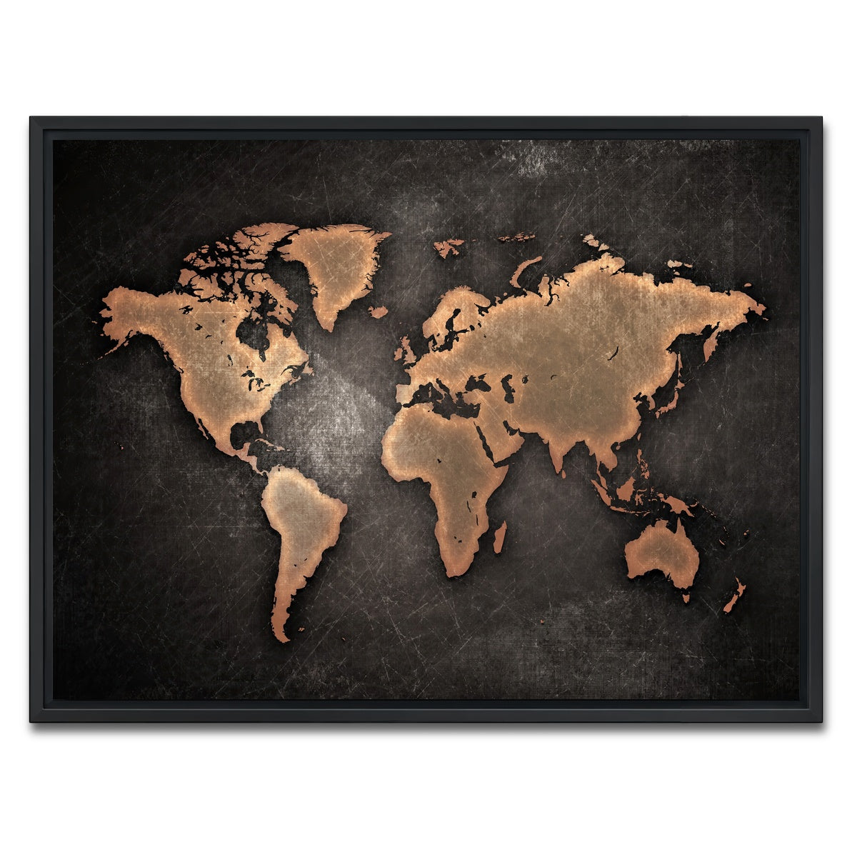 AUTO-MOCKUP WHITE | world map | 1 Piece | Black Framed Canvas | group=4x3