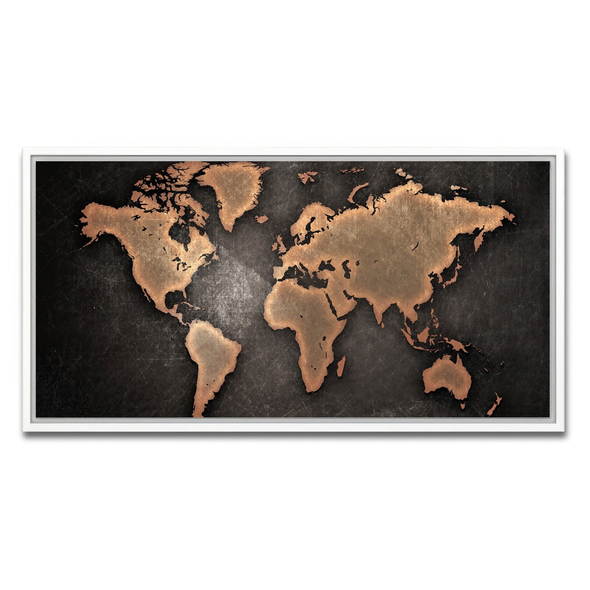 AUTO-MOCKUP WHITE | world map | 1 Piece | White Framed Canvas | group=2x1