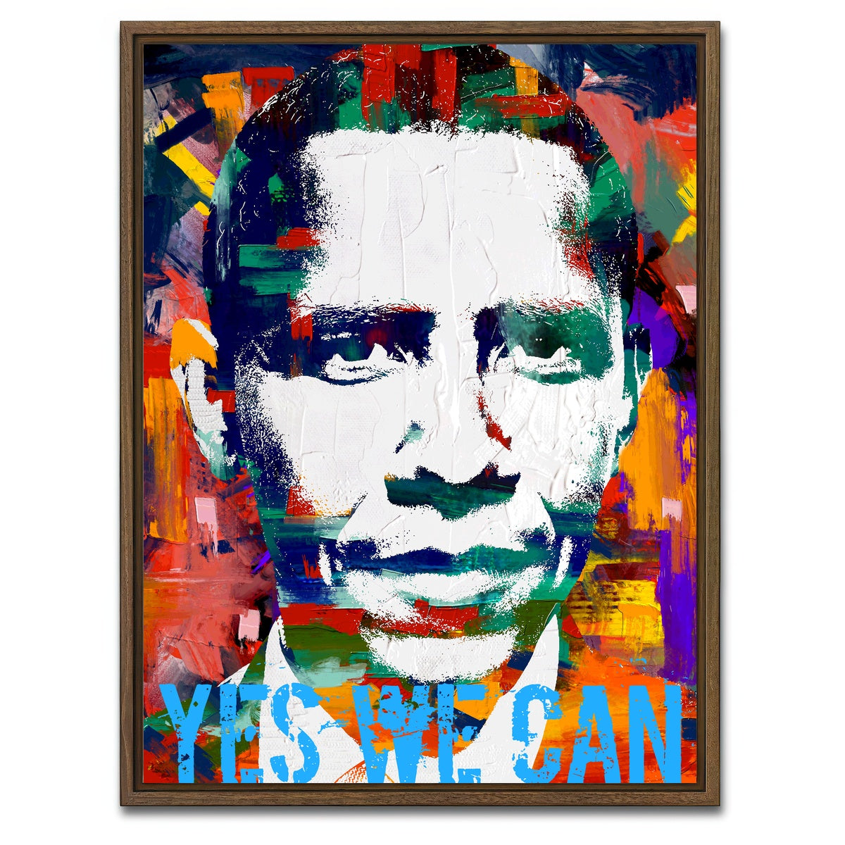 AUTO-MOCKUP WHITE | yes we can | 1 Piece | Walnut Framed Canvas | group=3x4