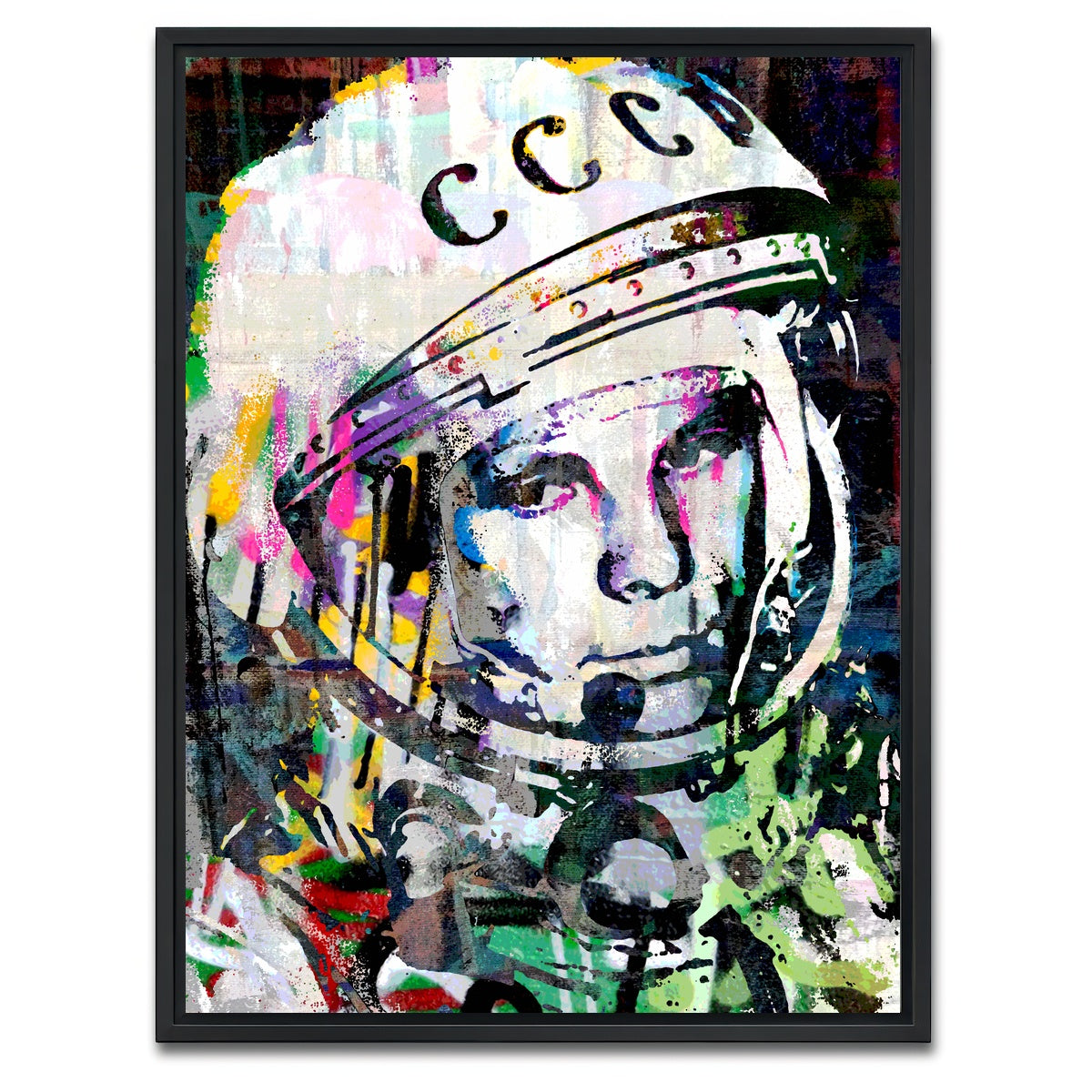AUTO-MOCKUP WHITE | yuri gagarin | 1 Piece | Black Framed Canvas | group=3x4