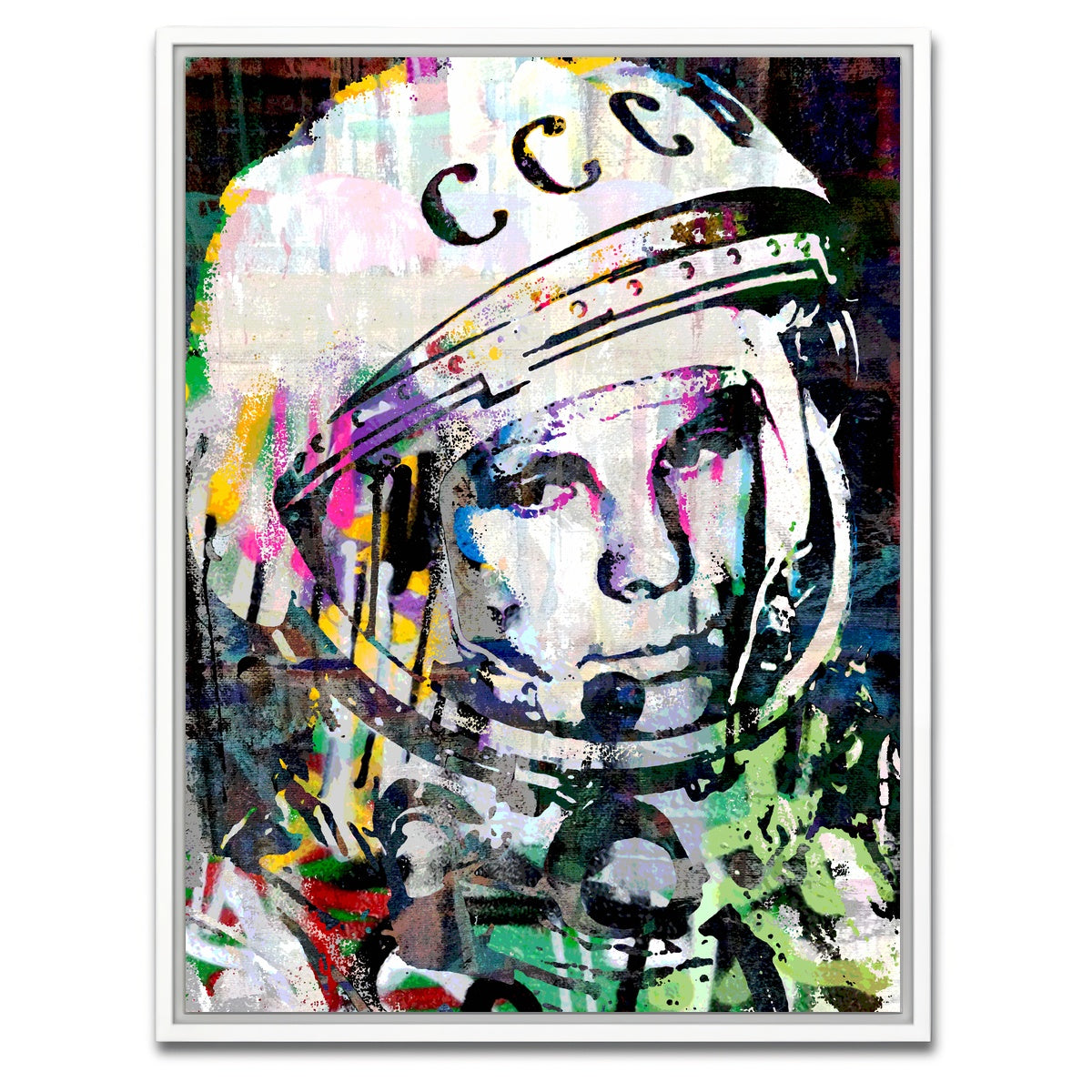 AUTO-MOCKUP WHITE | yuri gagarin | 1 Piece | White Framed Canvas | group=3x4