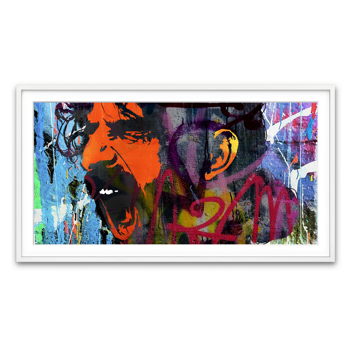 Framed Print 2x1 White