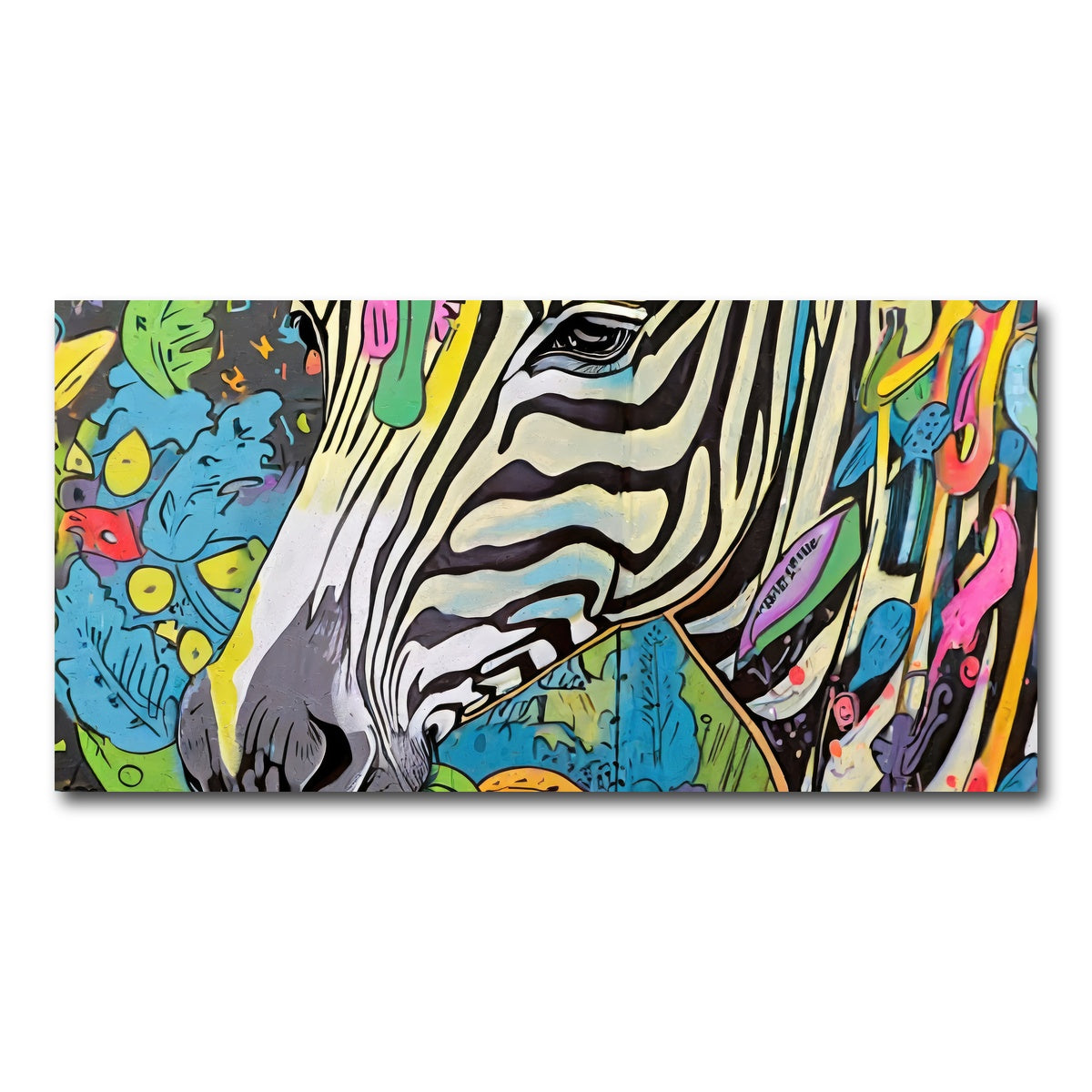 AUTO-MOCKUP WHITE | zebra graffiti | 1 Piece | Gallery Wrap Canvas | group=2x1