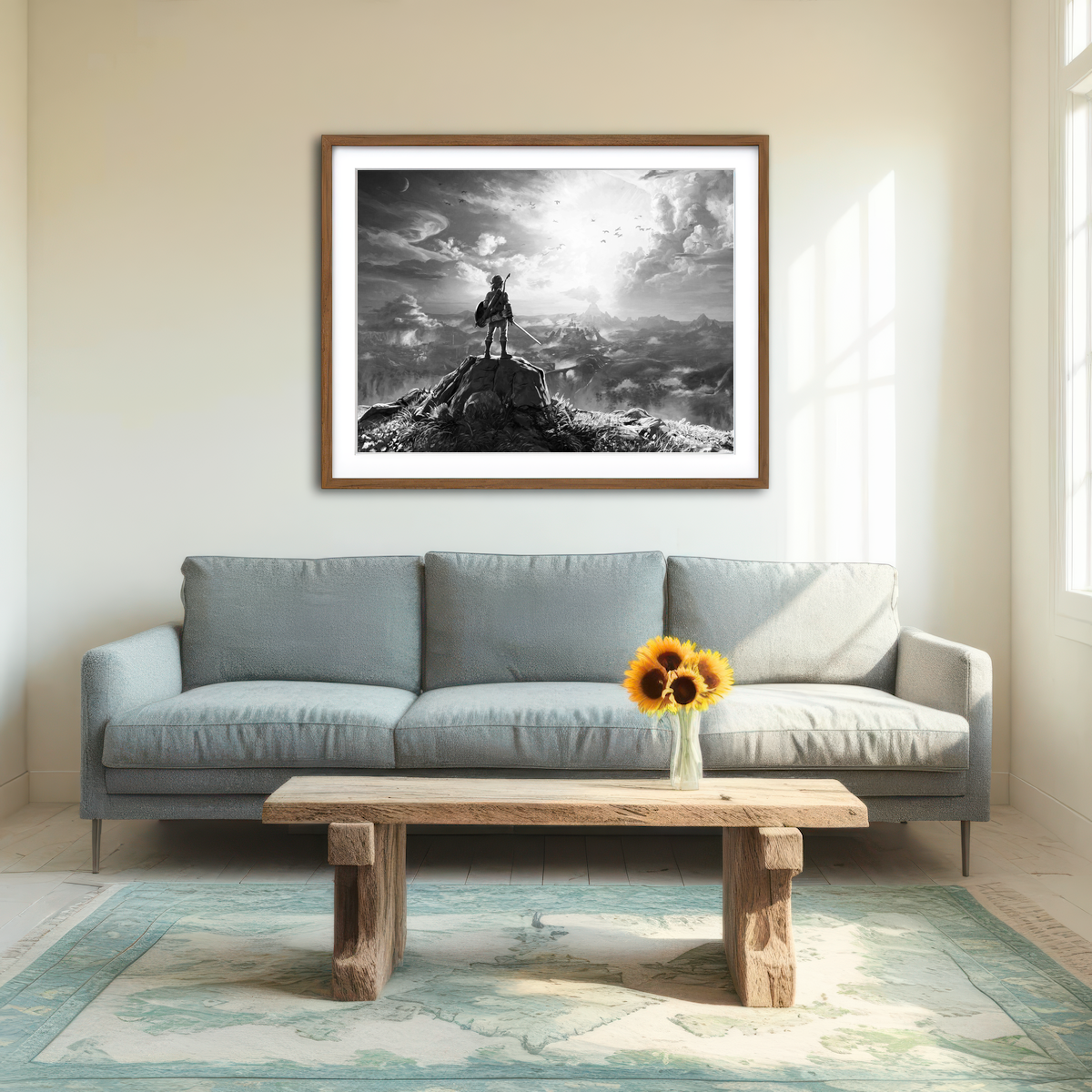 AUTO-MOCKUP ROOM | Zelda Grayscale Wall Art