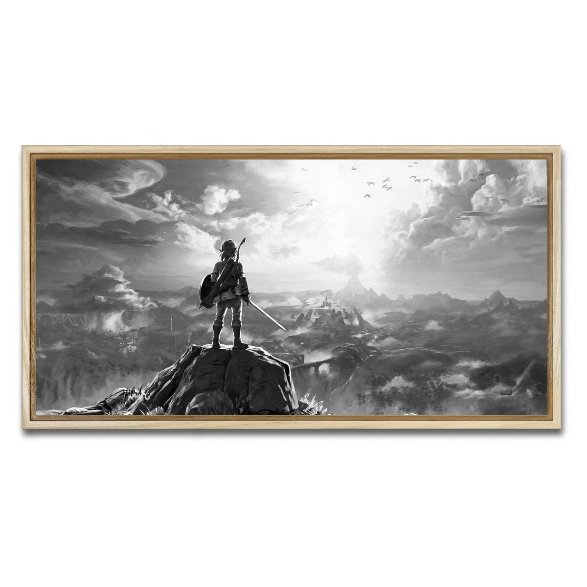 AUTO-MOCKUP WHITE | zelda grayscale | 1 Piece | Natural Framed Canvas | group=2x1