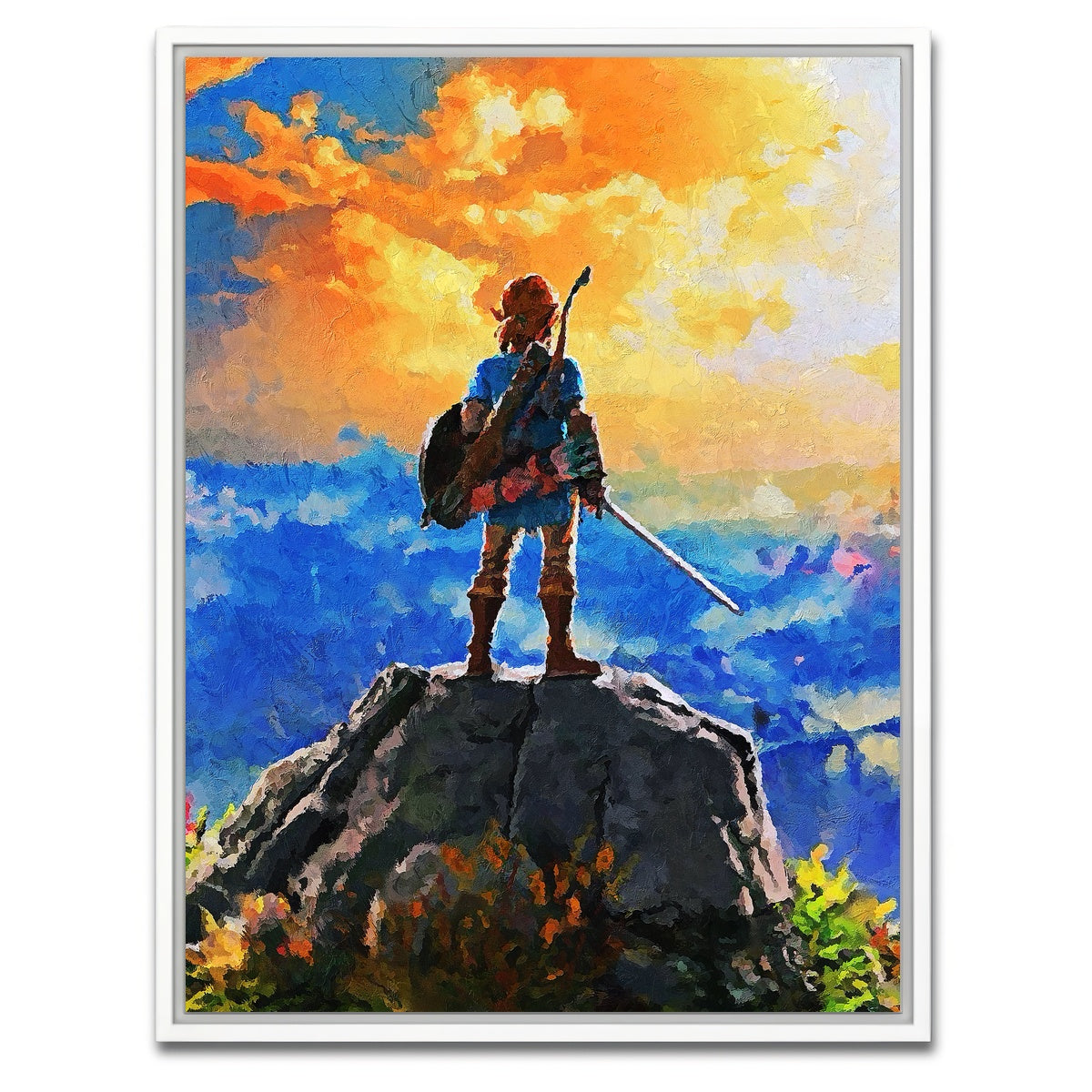 AUTO-MOCKUP WHITE | zelda painting | 1 Piece | White Framed Canvas | group=3x4