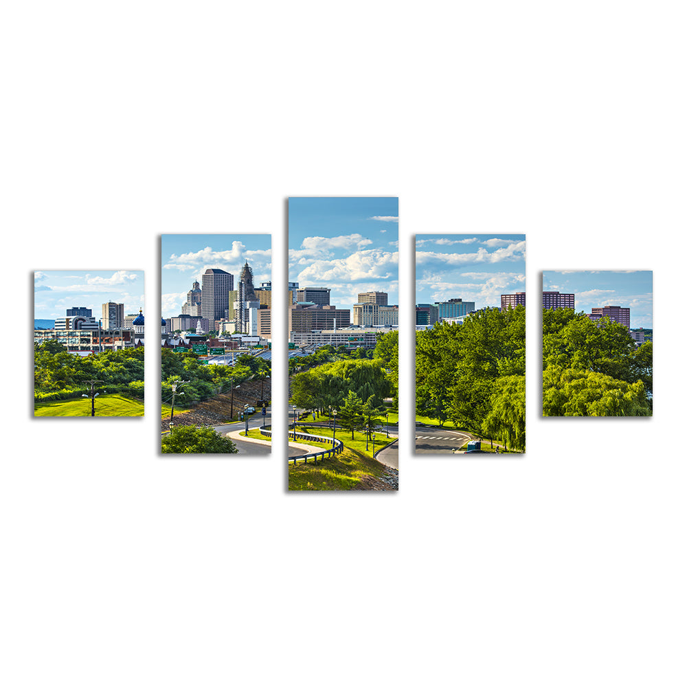 Hartford Downtown Cityscape Wall Art