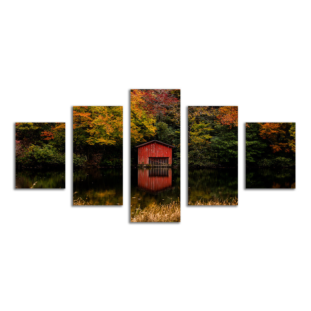 The Red Boat House Wall Art