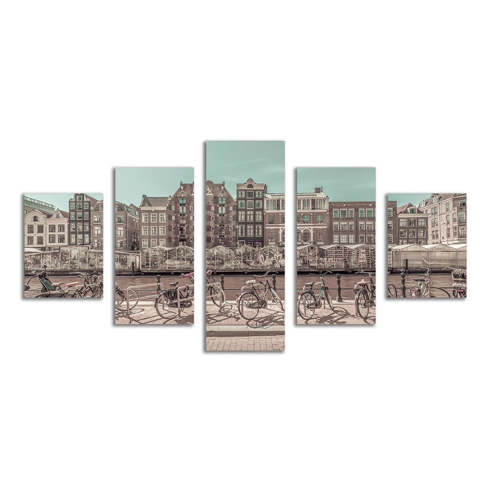 Amsterdam Singel Canal with Flower Market Wall Art