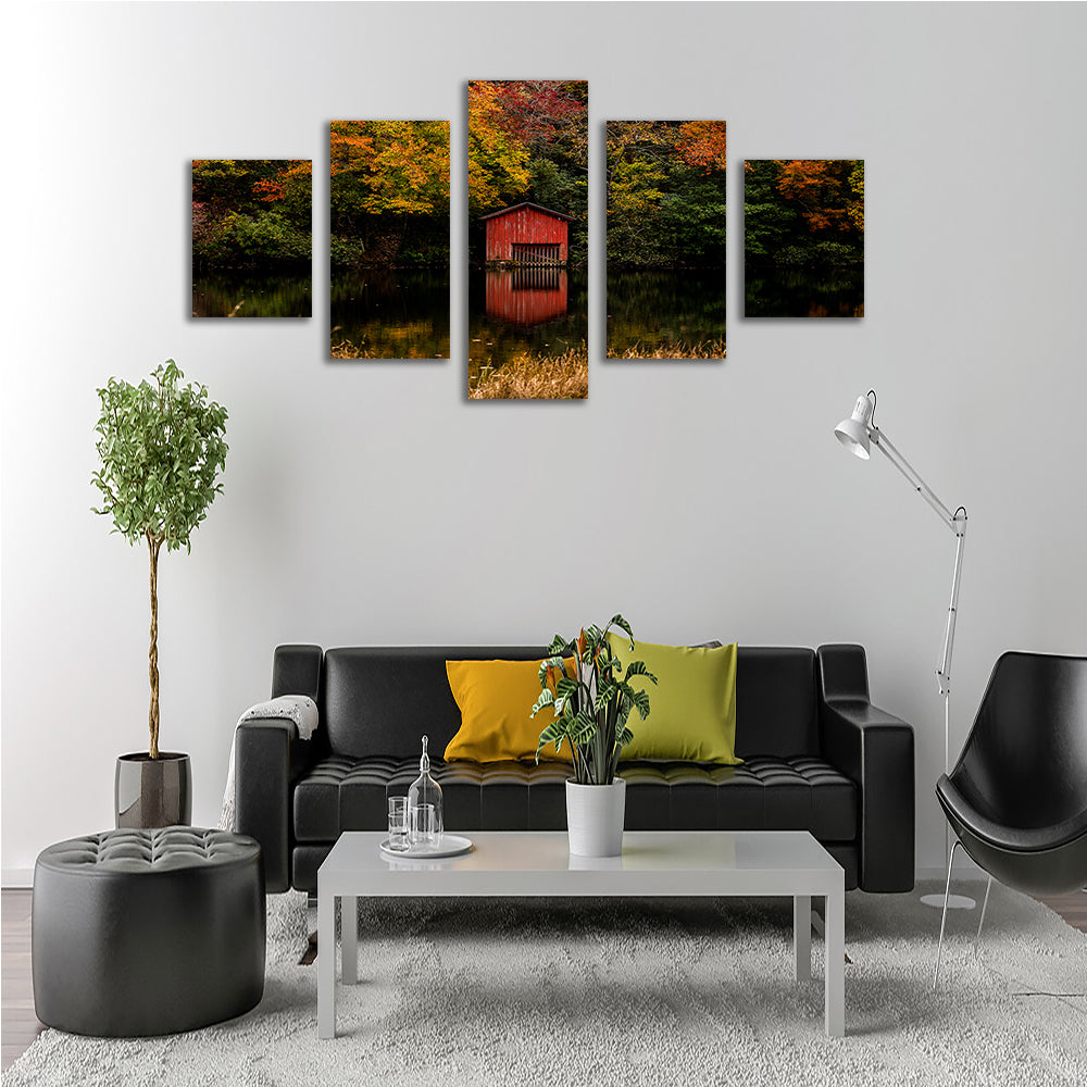 The Red Boat House Wall Art