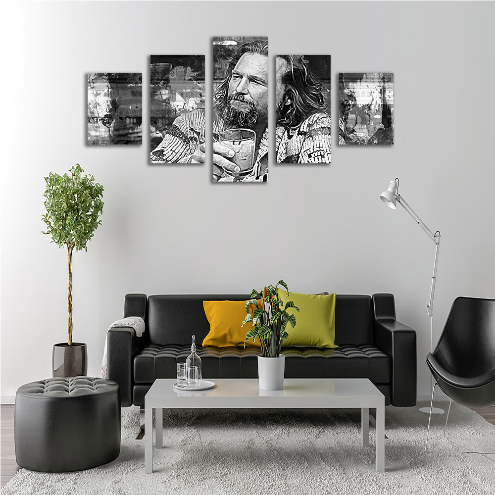 The Dude Grayscale Wall Art