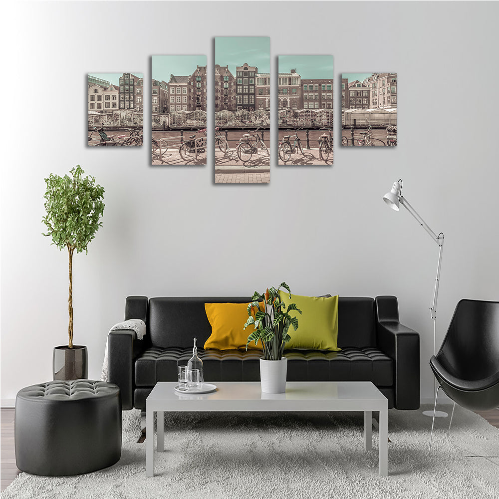 Amsterdam Singel Canal with Flower Market Wall Art