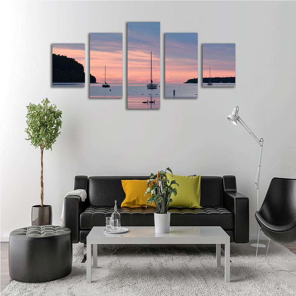 Sailboats At Sunset Door County Wall Art
