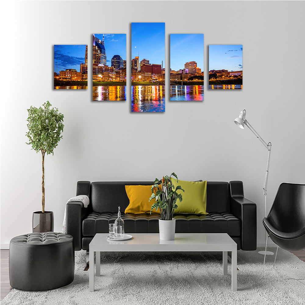 Nashville Skyline Cumberland River Wall Art