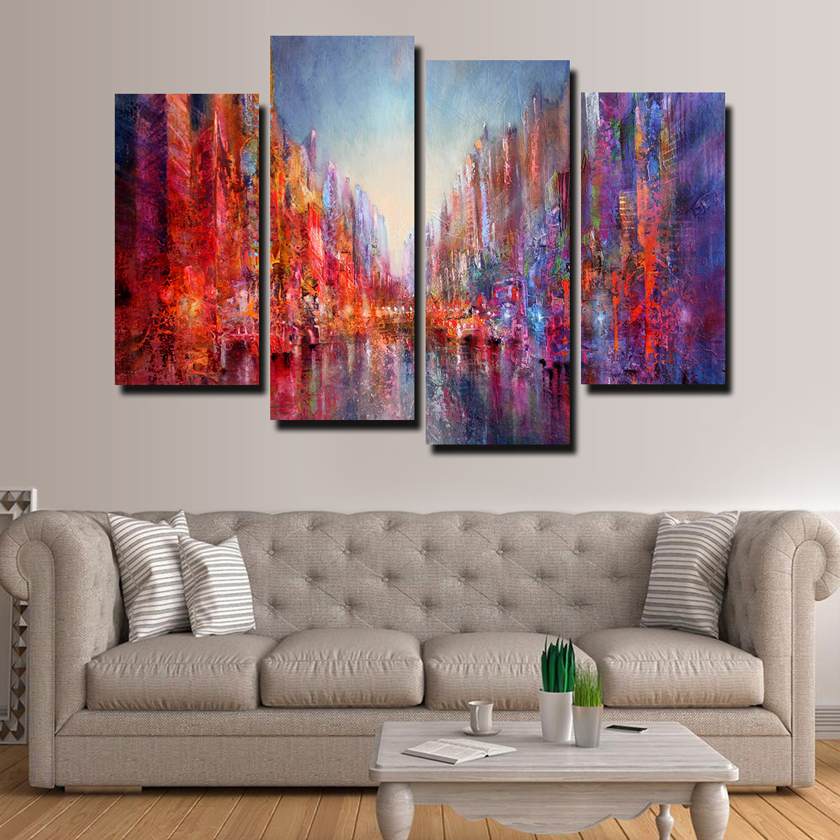 Stadt am Fluss Wall Art