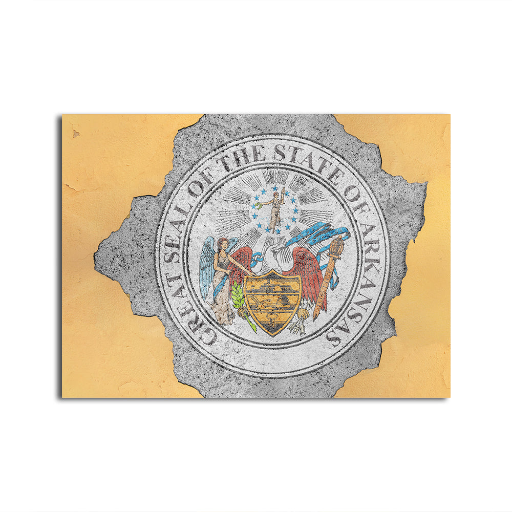 Flag of US state Arkansas seal Wall Art