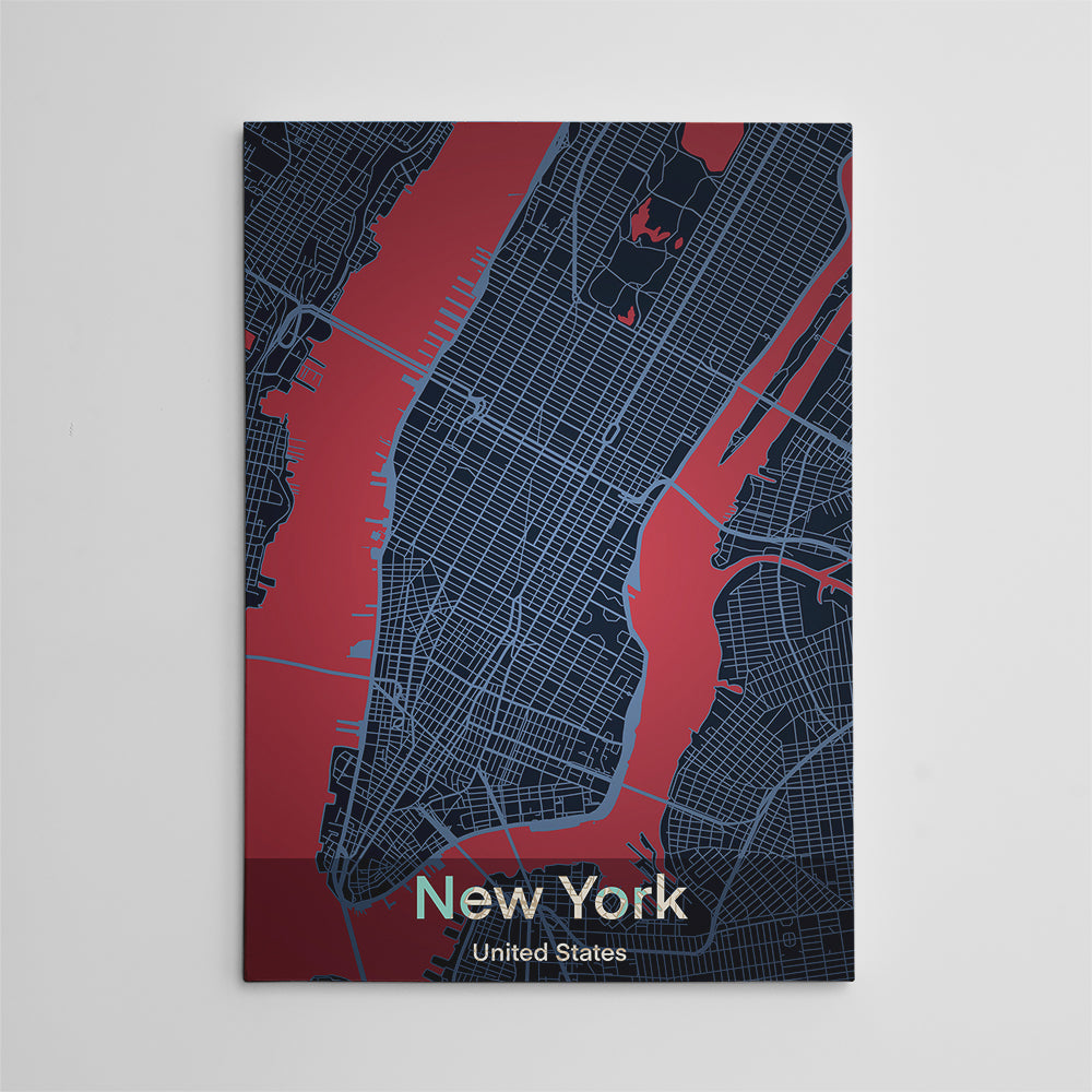 New York Map Wall Art