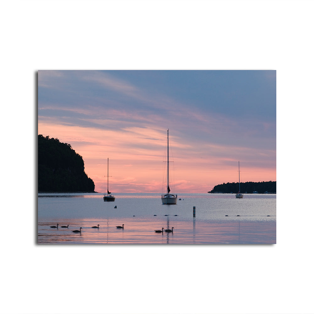 Sailboats At Sunset Door County Wall Art