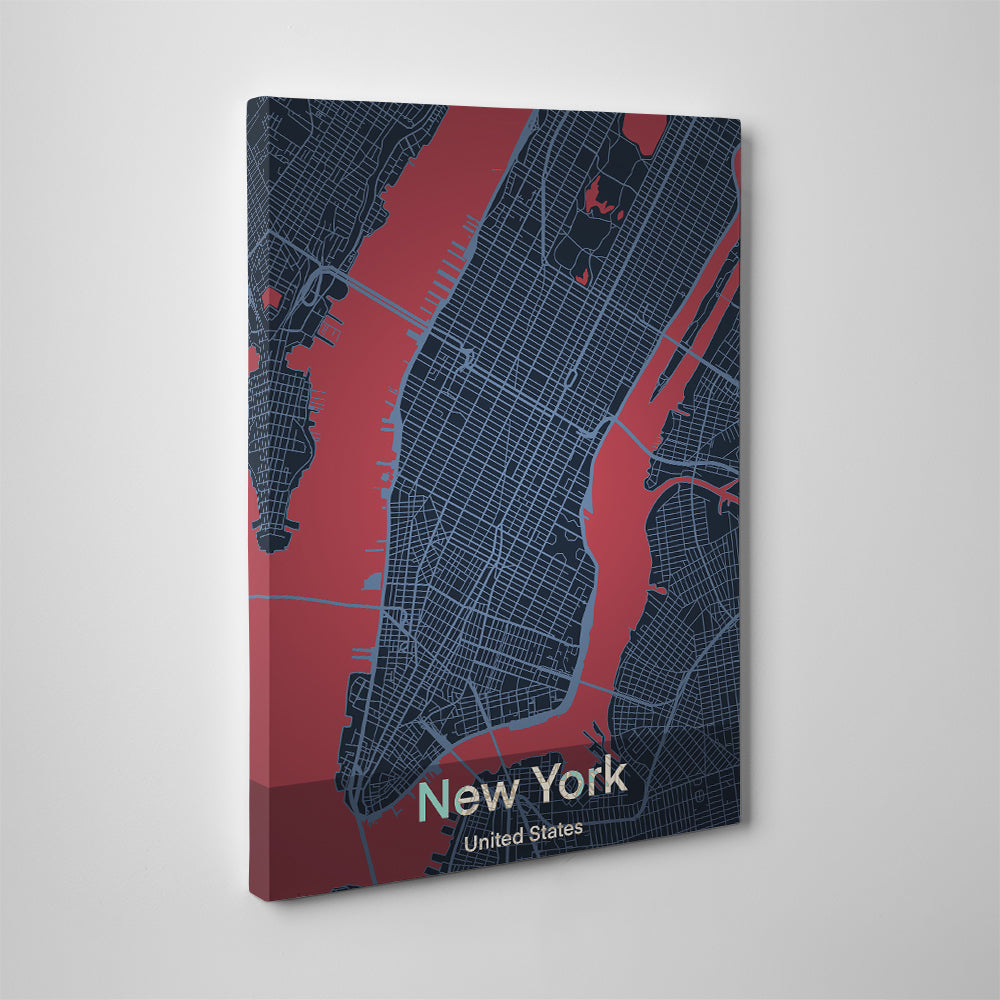 New York Map Wall Art