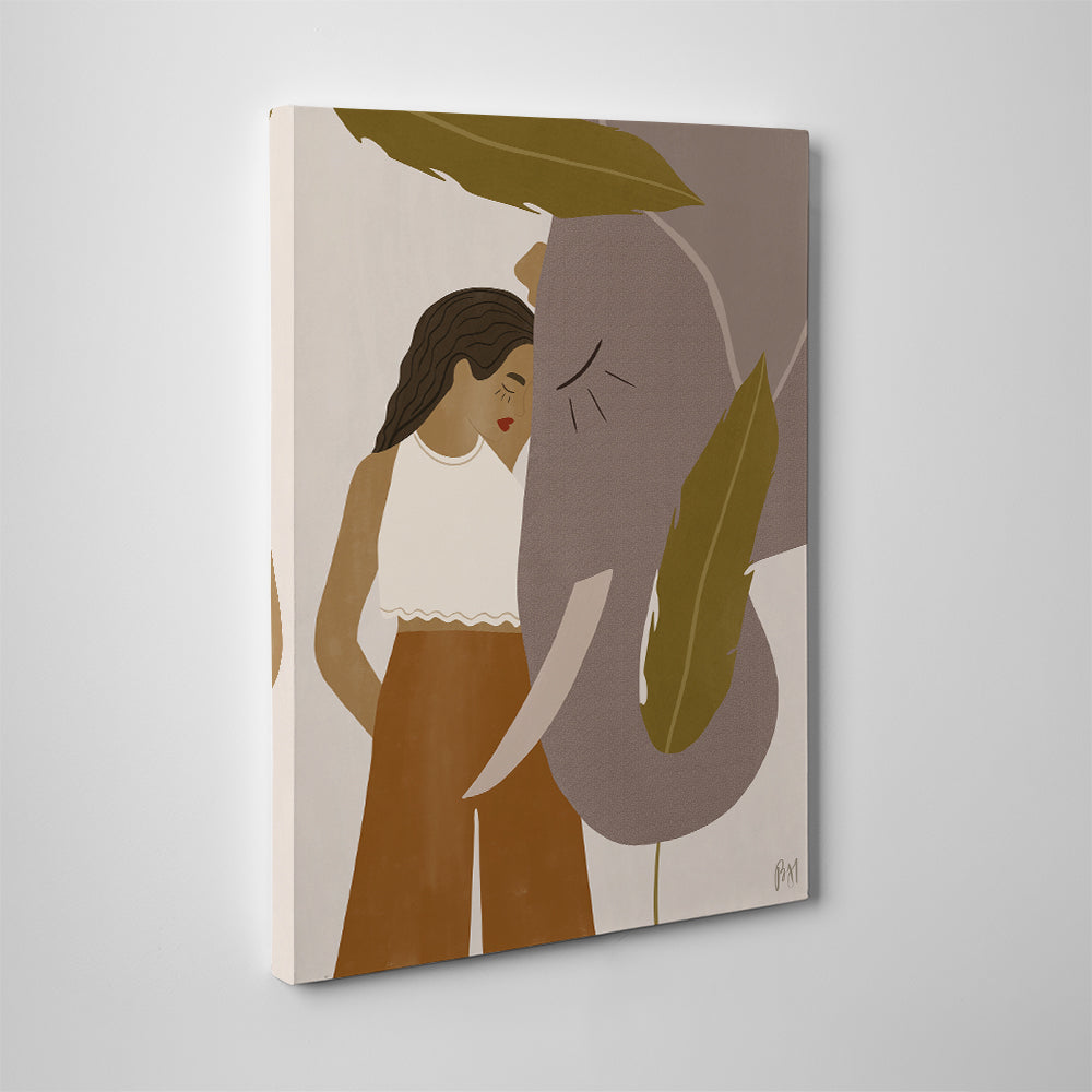 Girl And Elephant Wall Art