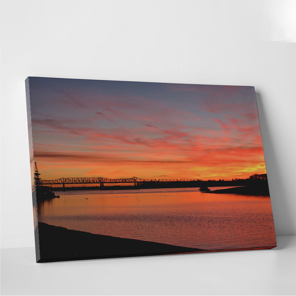 Sunset Mississippi River In Memphis Wall Art