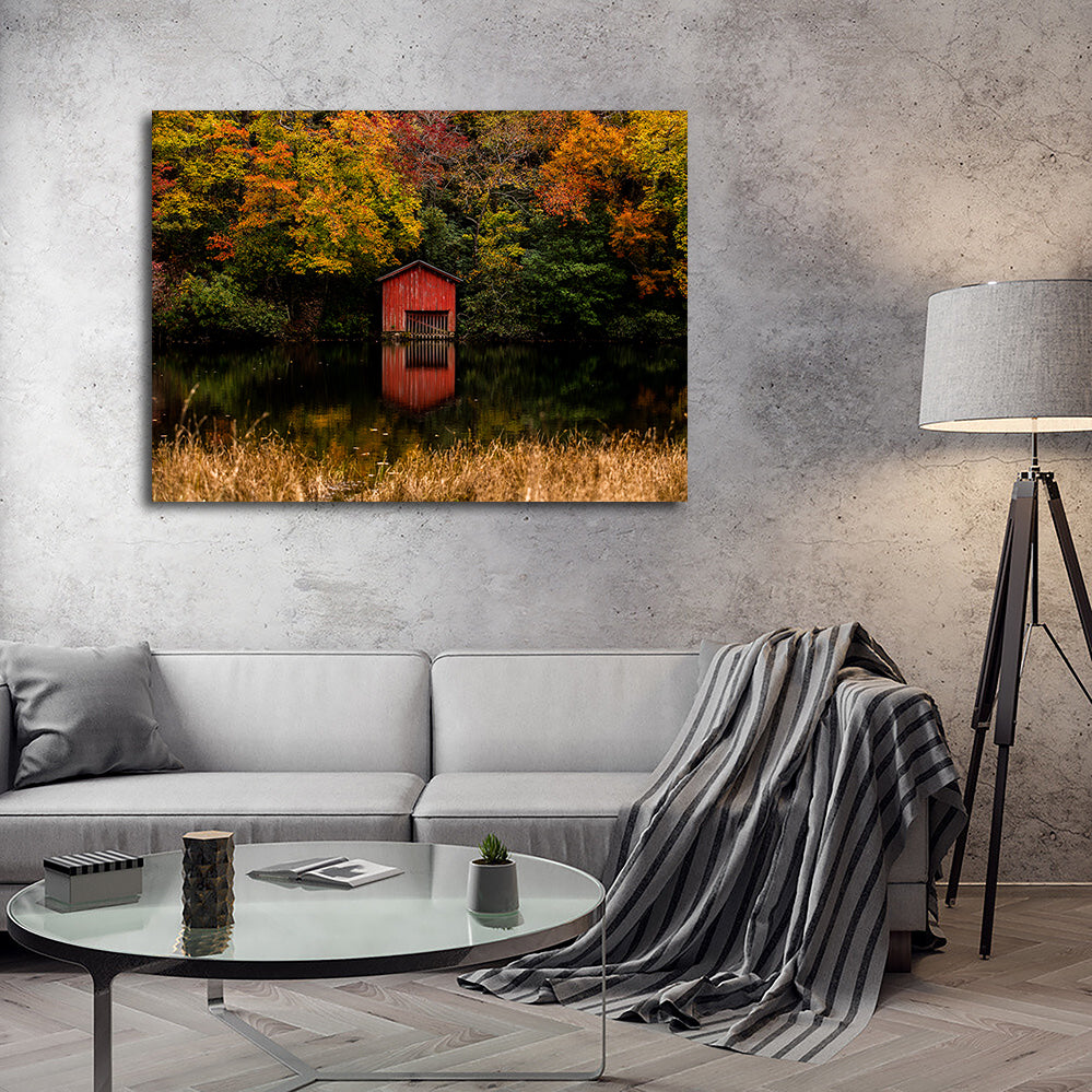 The Red Boat House Wall Art