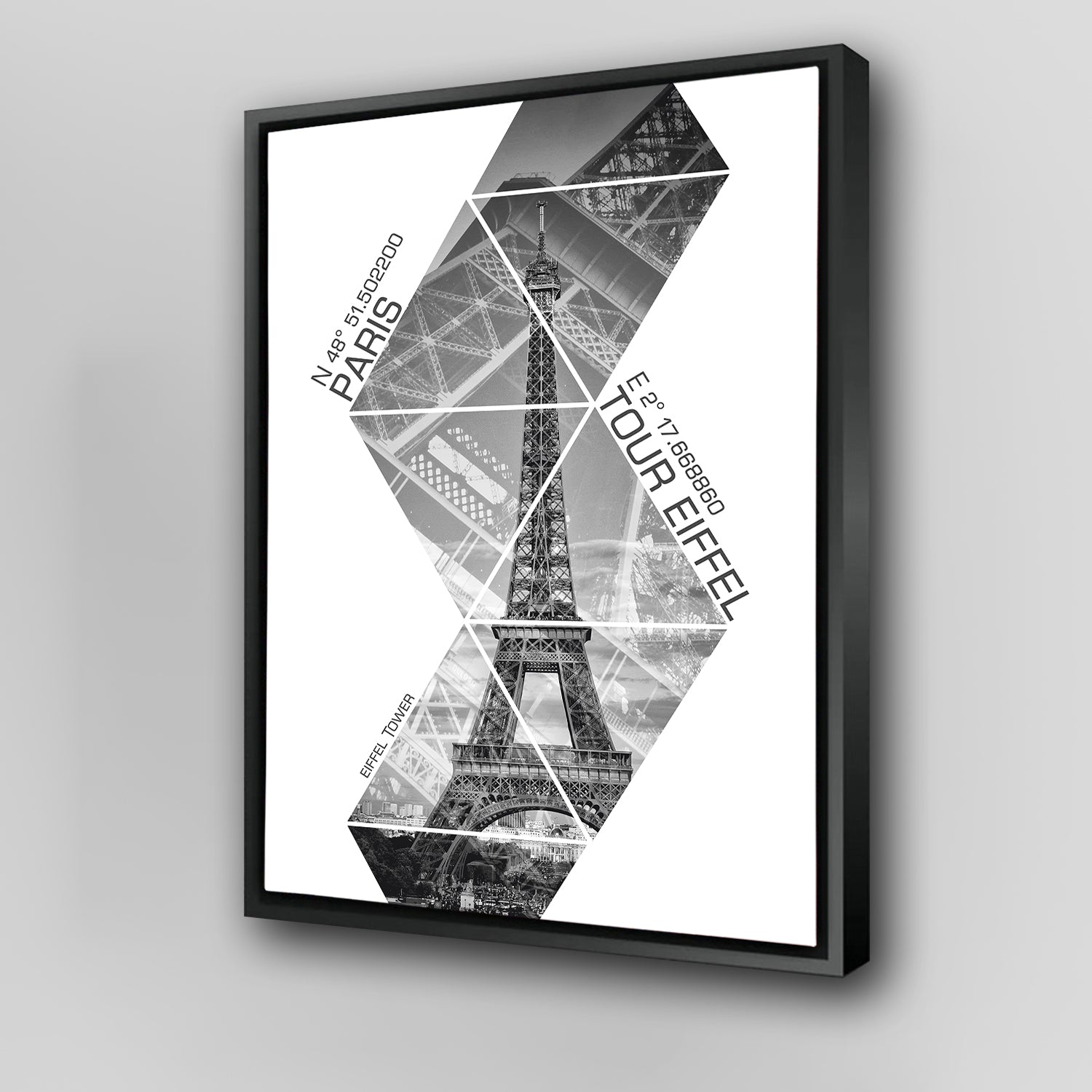 Coordinates Paris Eiffel Tower Wall Art