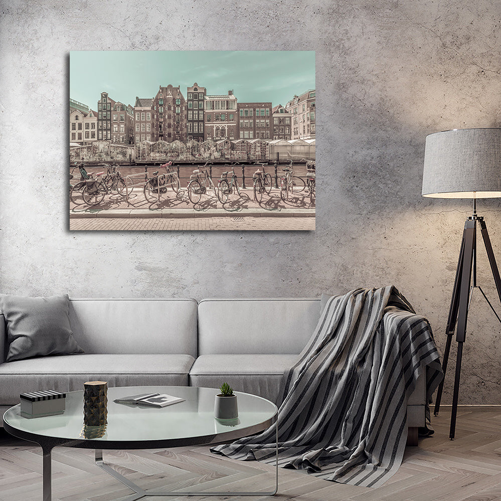 Amsterdam Singel Canal with Flower Market Wall Art